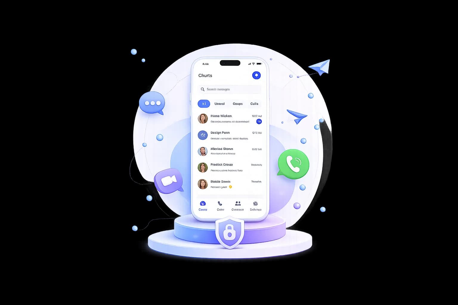 Chat Application Advanced Features Mockup
