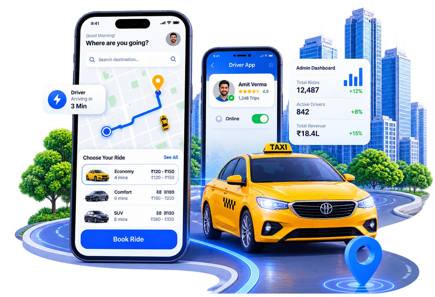 Custom Taxi Booking App Platform